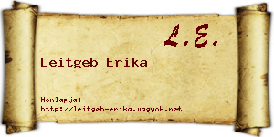 Leitgeb Erika névjegykártya